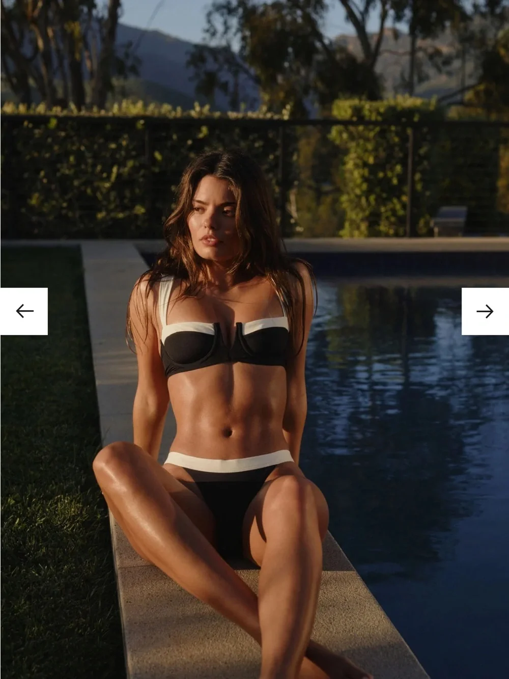 Monday Swimwear Clovelly Bikini Top Black & Cream V-Notch Balconette